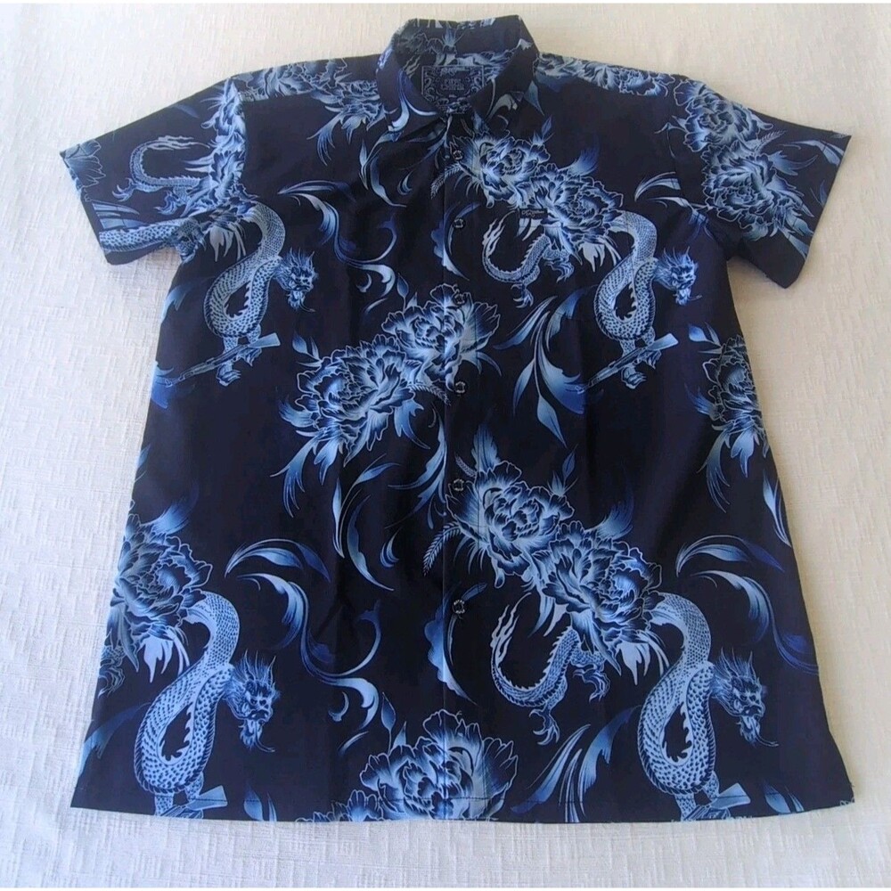 Retro Rifle "Fine China" Men's XL Blue Button Down Shirt